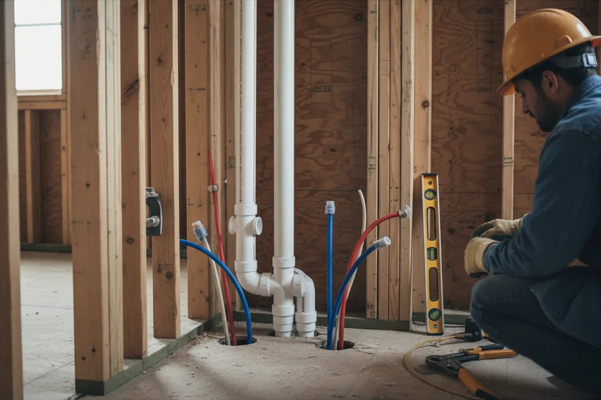 Drain and supply rough-in during Leak Detection in Mc Intosh